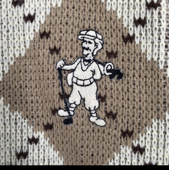 Vintage The T. Barry Knicker Co Argyle Vest Golf Sweater XL Sleeveless V-Neck - Picture 3 of 4